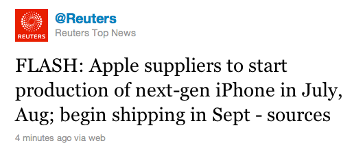 Apple's iPhone 5 will have a faster processor and will begin shipping in September