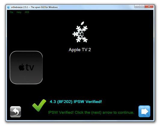 sn0wbreeze03 How to Jailbreak Apple TV 2 on iOS 4.3 with sn0wbreeze (untethered)